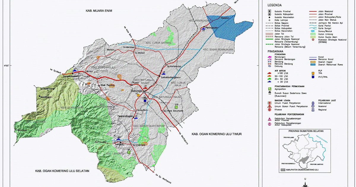 Peta Kabupaten Ogan Komering ulu  OKU