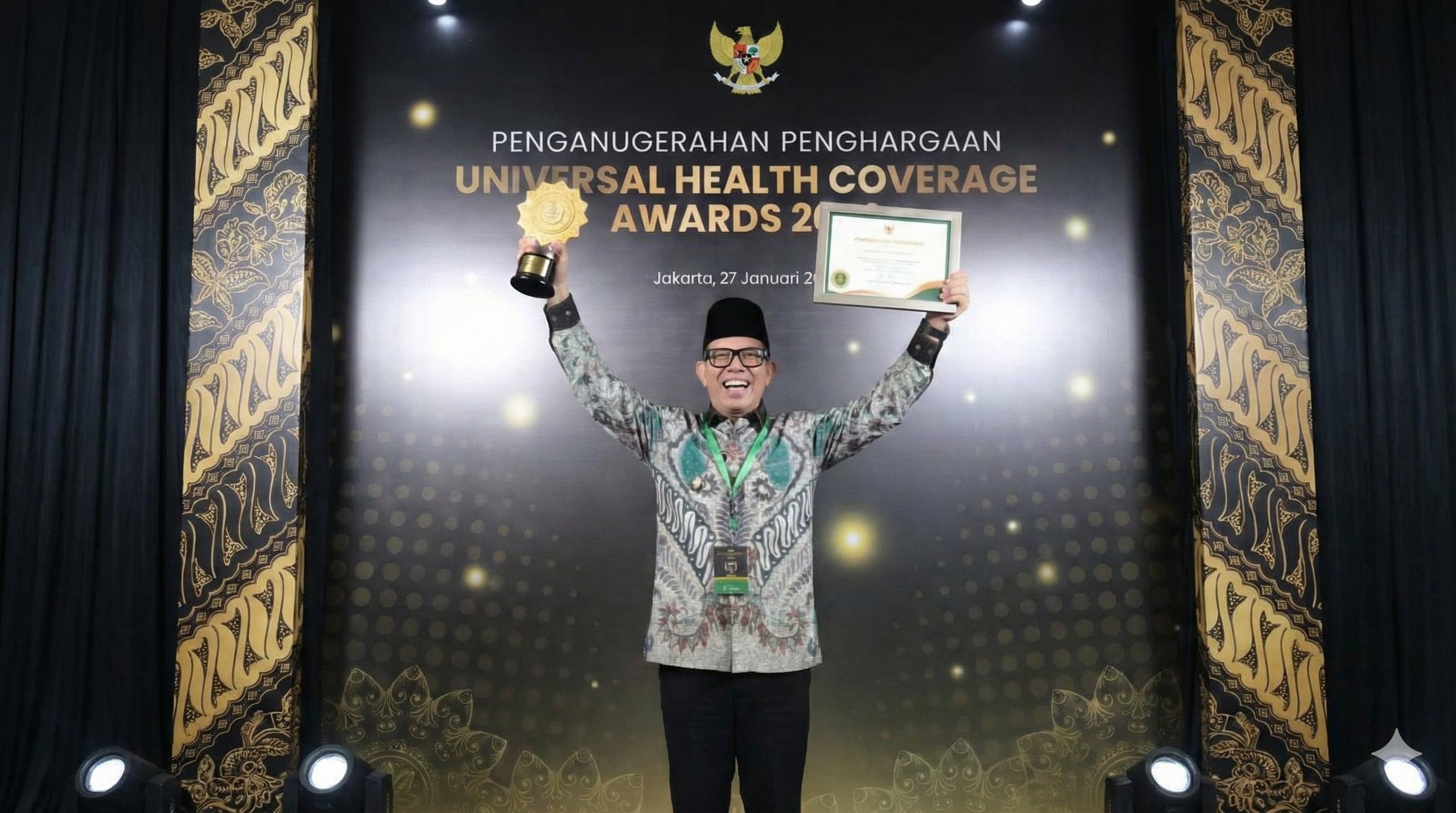 Komitmen Pemkab OKU dalam Kesehatan Masyarakat Diapresiasi Pemerintah Pusat, Bupati OKU Terima Penghargaan UHC