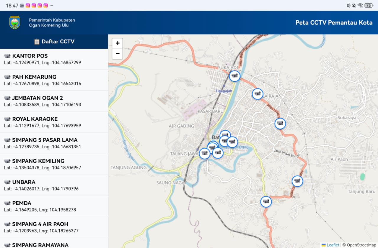 Kominfo buka akses 19 Titik CCTV dalam kota Baturaja