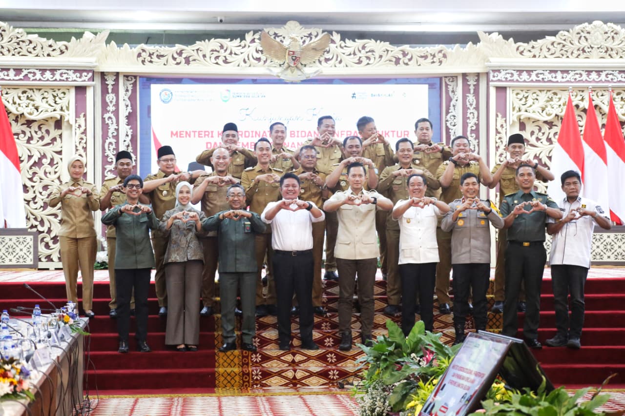 Dorong Percepatan Pembangunan, Menko Inprastuktur AHY Gelar Rakor di Sumsel